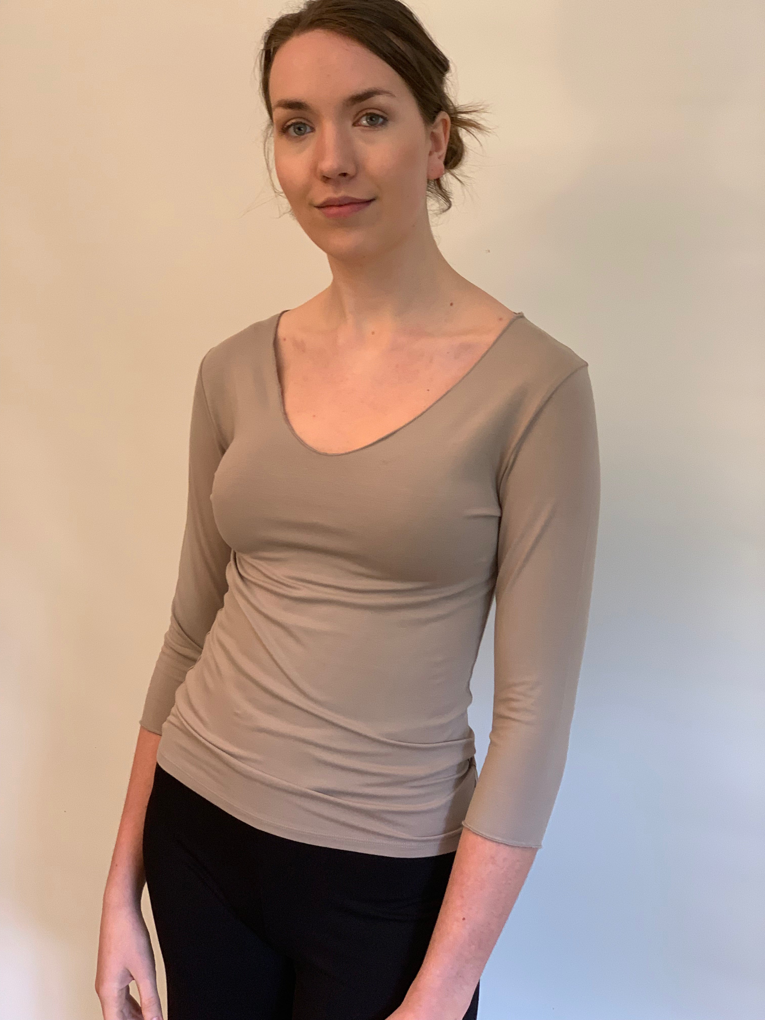 Bamboo Jersey V Neck T-Shirt