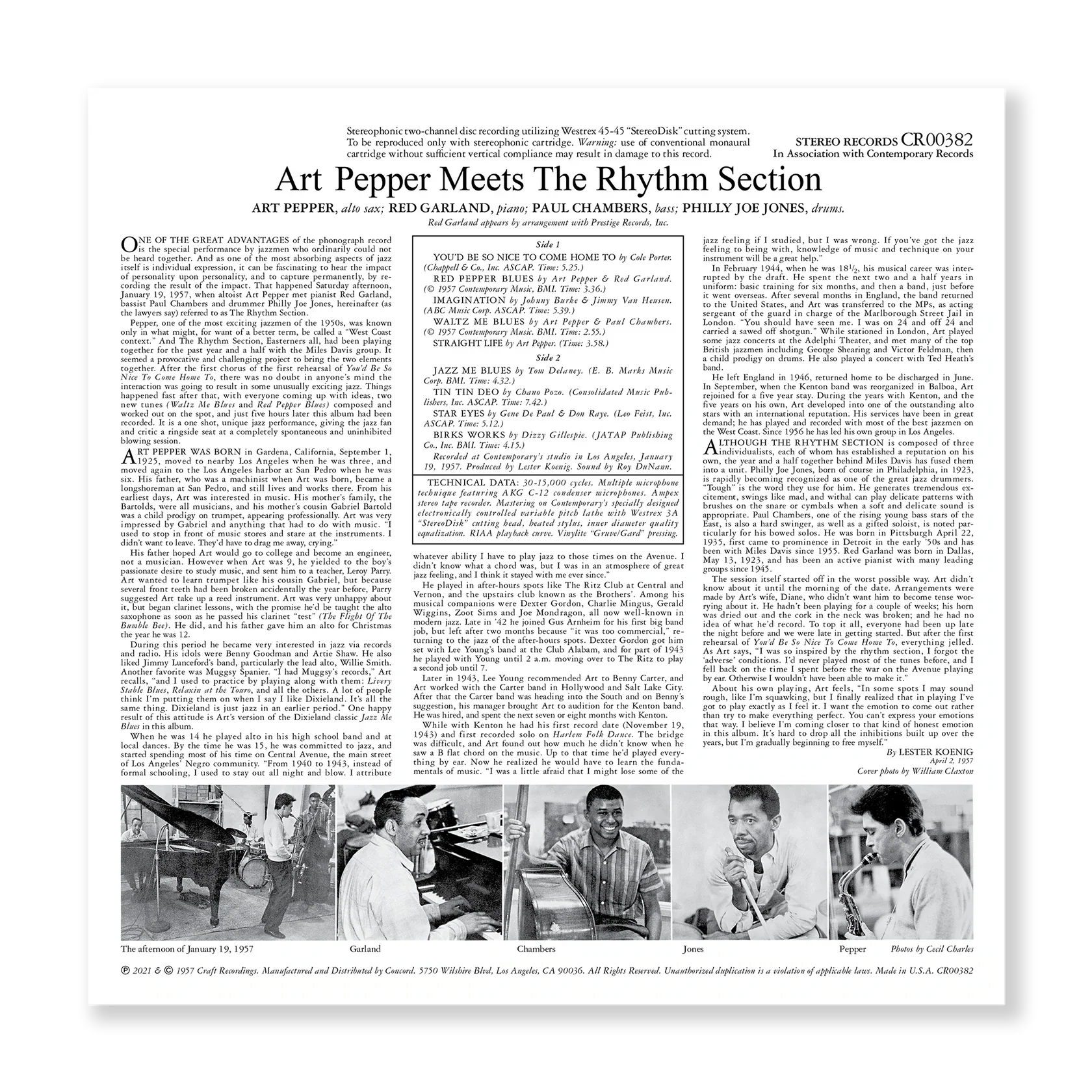 Art Pepper - Meets The Rhythm Section - Stereo Contemporary LP
